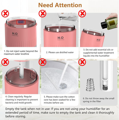 Small Humidifier for Plants, Small Plant Humidifier Indoor, Pink
