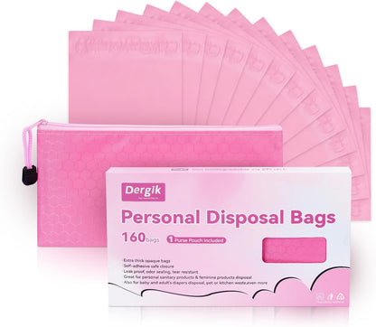 Sanitary Napkin Individual Disposal Bags, 160 Pcs Opaque Personal Care Bags