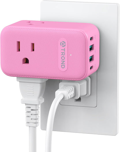 TROND Outlet Extender with USB C, 3 AC Outlet Splitter with 360 Rotation