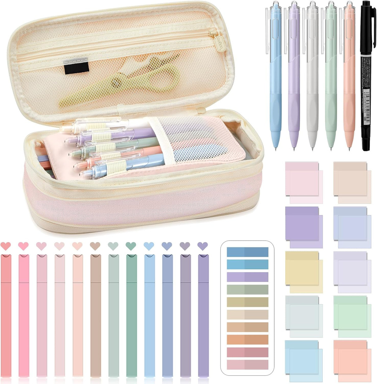39 Pcs Aesthetic Book Annotation Kit, Pink, Cute Style