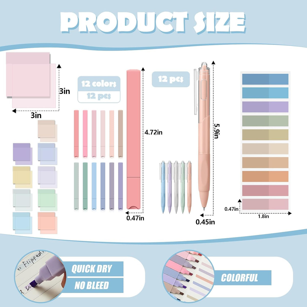 39 Pcs Aesthetic Book Annotation Kit, Pink, Cute Style