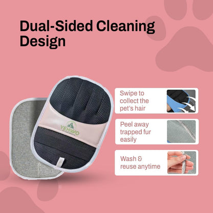 Pet Hair Remover Glove for Dogs & Cats – Reusable Electrostatic Pet Fur Removal Mitt for Couch, Carpet, Clothing & Furniture | Elastic Strap & Hanging Loop (1 Pack) (Pink)