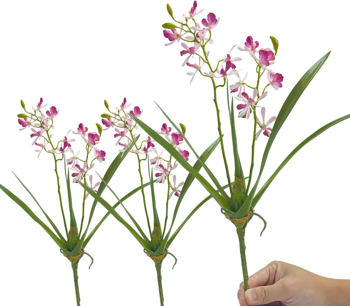 3pcs Artificial Cymbidium Orchid Flowers for Tables Centerpieces