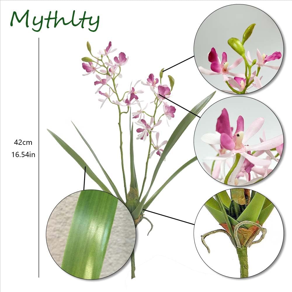 3pcs Artificial Cymbidium Orchid Flowers for Tables Centerpieces
