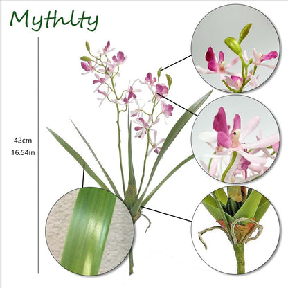 3pcs Artificial Cymbidium Orchid Flowers for Tables Centerpieces