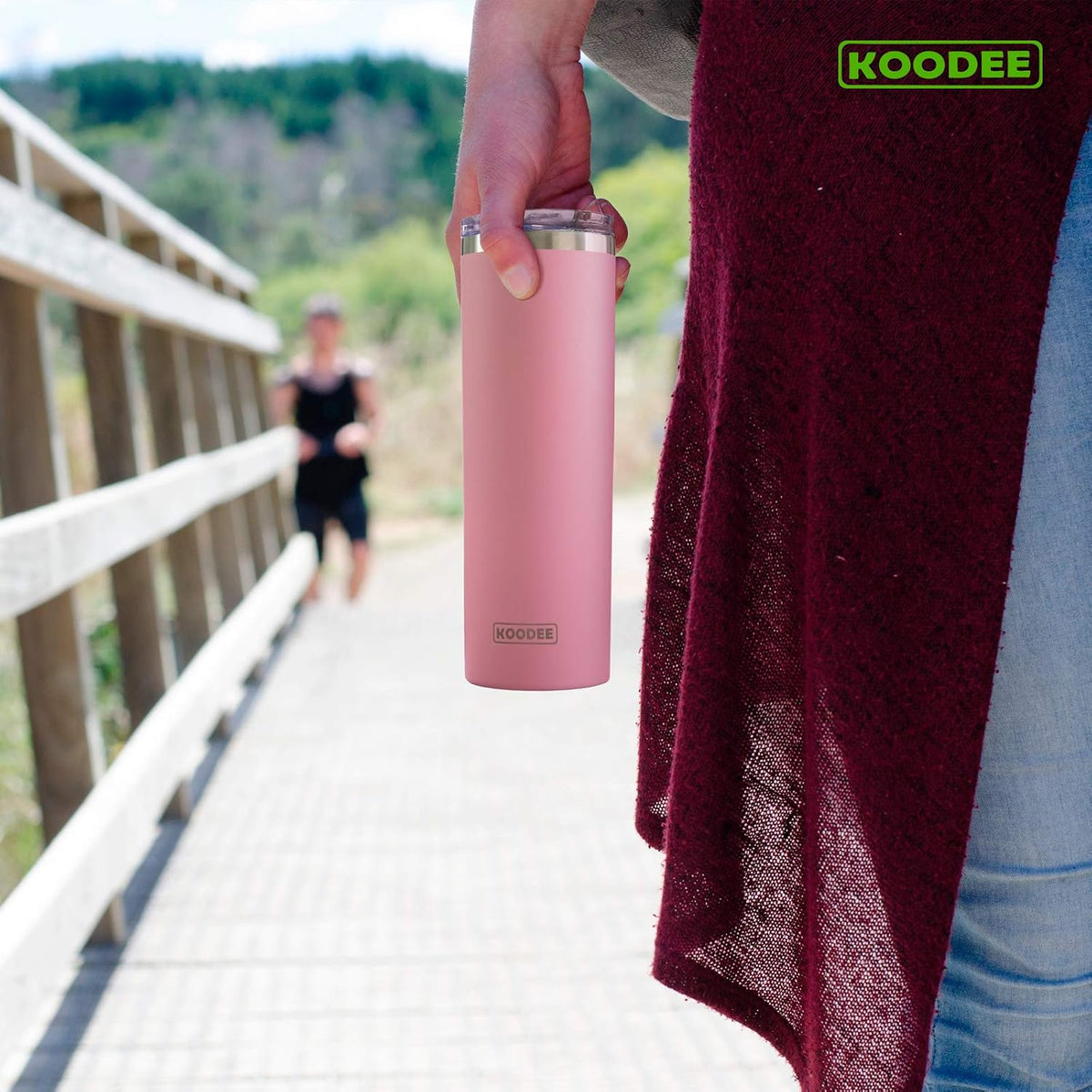 20 oz Stainless Steel Skinny Tumbler Double Wall Insulated Slim Water Tumbler Cup with Lids and Straw (Pink)
