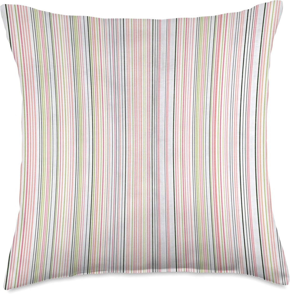 Pastel Pink Stripes Aesthetic Boho Minimalist Pattern Throw Pillow
