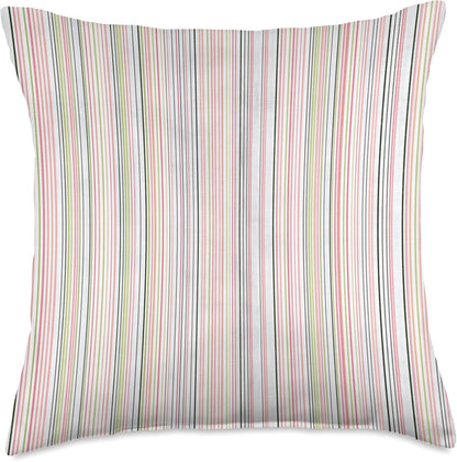 Pastel Pink Stripes Aesthetic Boho Minimalist Pattern Throw Pillow