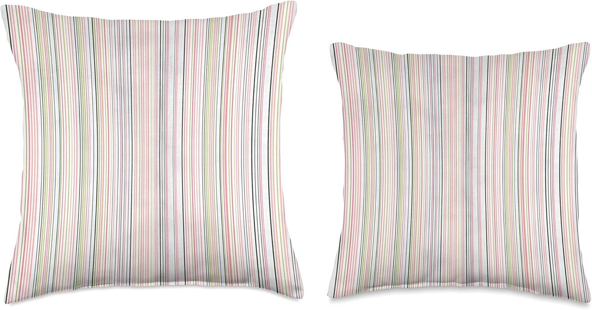 Pastel Pink Stripes Aesthetic Boho Minimalist Pattern Throw Pillow