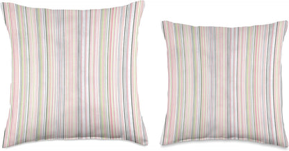 Pastel Pink Stripes Aesthetic Boho Minimalist Pattern Throw Pillow
