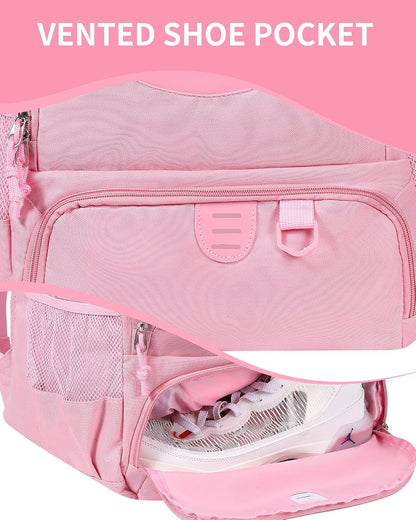 Basketball Bag Backpack for Men Women with Ball & Shoes Compartment 30L Capacity Lightweight Breathable Boys Girls Soccer Ball Bag Backpack Fit Volleyball Football Sports Travel School Gym