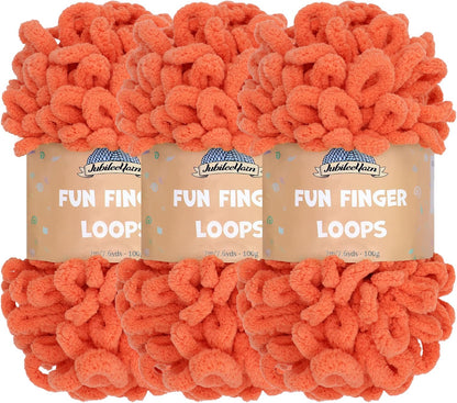 JubileeYarn Fun Finger Loops Yarn - Living Coral - 3 Skeins