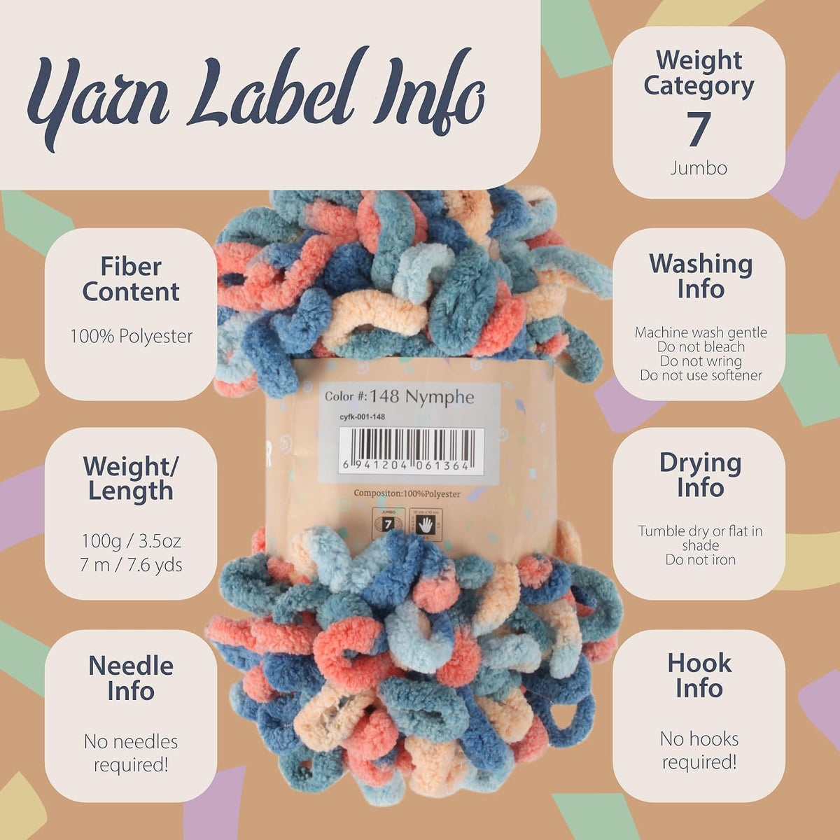 JubileeYarn Fun Finger Loops Yarn - Living Coral - 3 Skeins