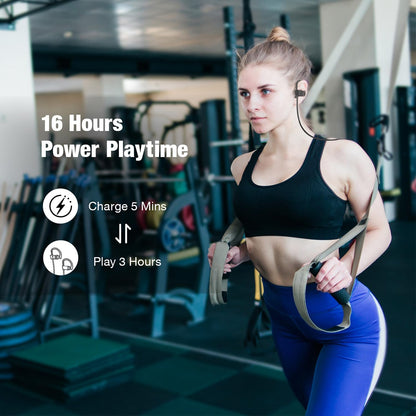 JOYWISE Bluetooth Headphones, Wireless Headphones 16H Playtime with Mic Stereo in-Ear Earphones, IPX7 Waterproof Sports Ear Buds Sound Isolation Headsets for Running, Workout Pink
