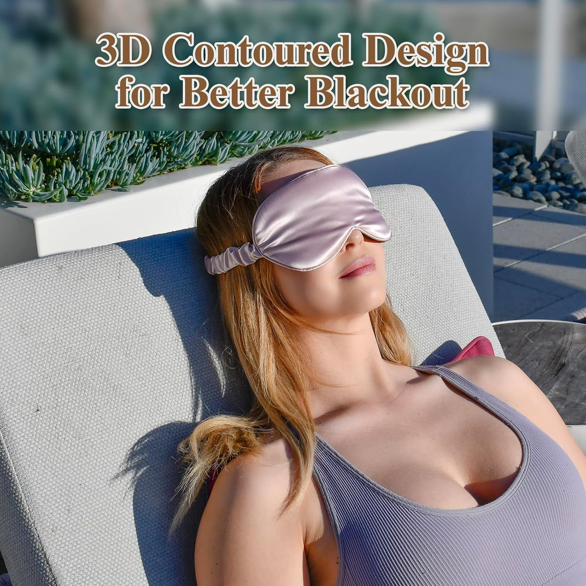 22 Momme Silk Sleep Mask, 3D Contoured Eye Masks for Women(2 Pack)