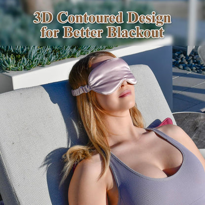 22 Momme Silk Sleep Mask, 3D Contoured Eye Masks for Women(2 Pack)