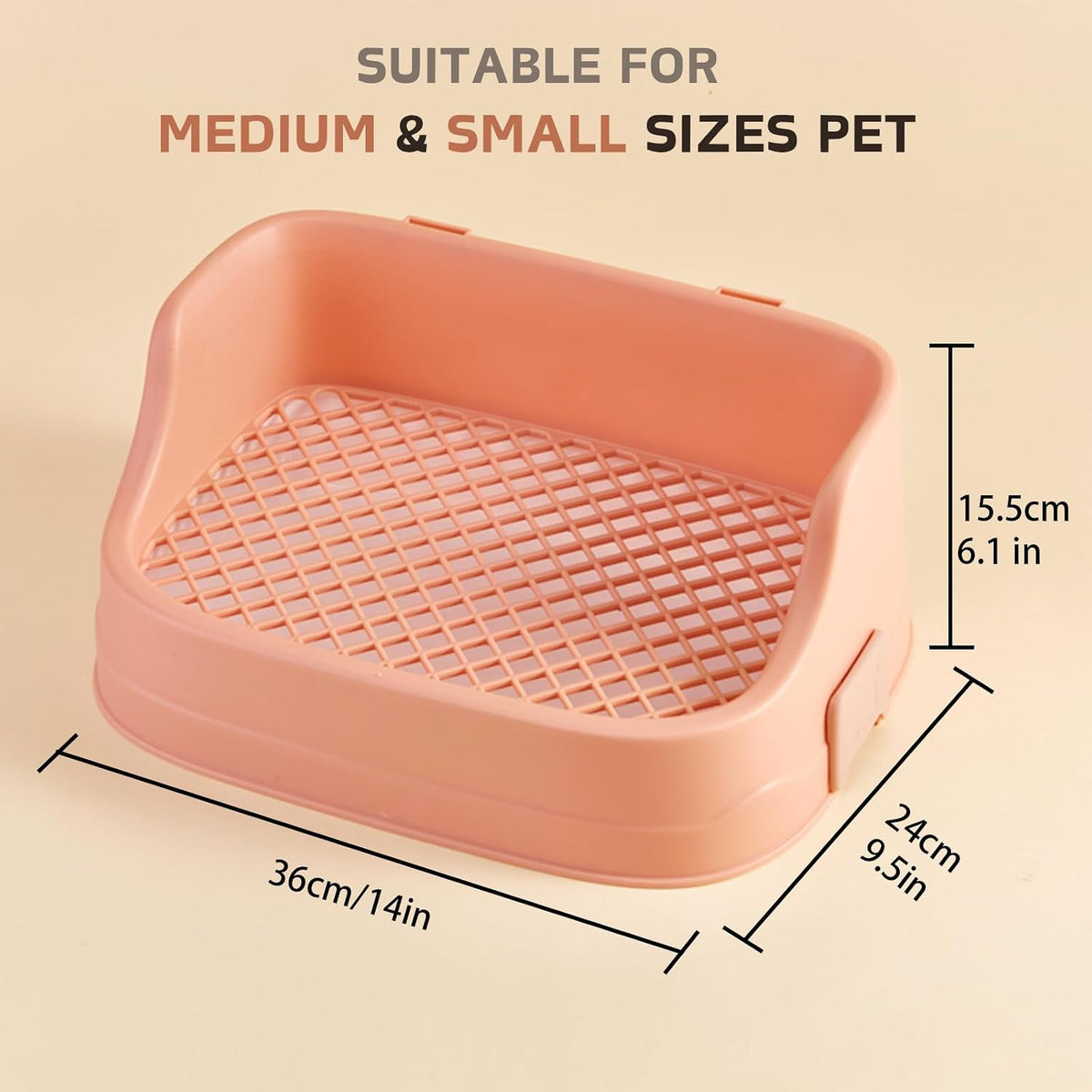 Rabbit Litter Box, Small Animals Litter Tray for Cage Detachable Bedding Litter Pan Potty Toilet Trainer Corner for Pet Rabbits Guinea Pigs Hamsters Chinchillas (Pink)