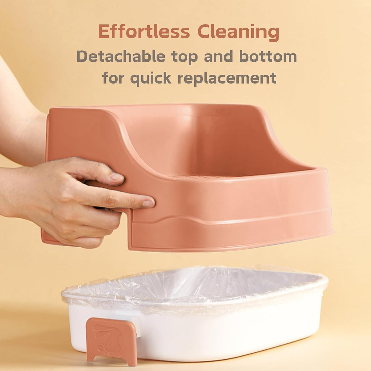 Rabbit Litter Box, Small Animals Litter Tray for Cage Detachable Bedding Litter Pan Potty Toilet Trainer Corner for Pet Rabbits Guinea Pigs Hamsters Chinchillas (Pink)