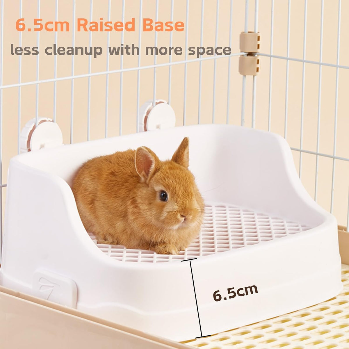 Rabbit Litter Box, Small Animals Litter Tray for Cage Detachable Bedding Litter Pan Potty Toilet Trainer Corner for Pet Rabbits Guinea Pigs Hamsters Chinchillas (Pink)