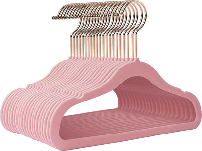 Baby Hangers Velvet 50 Pack-11.4 Inch,Baby Clothes Hangers Non Slip, Baby Hangers for Closet,Sturdy Infant/Toddler Hangers Pink Hangers