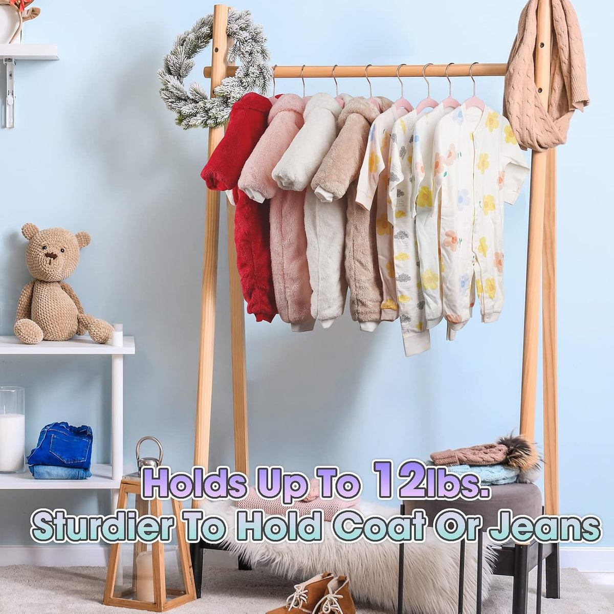 Baby Hangers Velvet 50 Pack-11.4 Inch,Baby Clothes Hangers Non Slip, Baby Hangers for Closet,Sturdy Infant/Toddler Hangers Pink Hangers