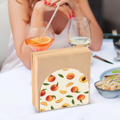 Peach Print Acrylic Napkin Holder for Table, Tissue Paper Dispenser for Kitchen Countertop, Dining Table, Bar, Coffee Shop, Home Decor