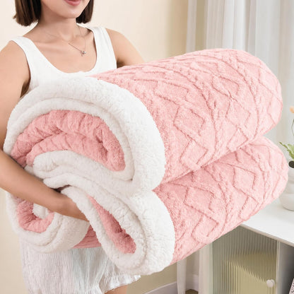 Reversible Sherpa Fleece Soft Blanket for Bed,Soft Pink Throw XL | Double-sided Cozy Blankets,No Shedding or Pilling,Soft Warm Fuzzy Comfort for Bed,Couch,Travel,Pets & Easy Care
