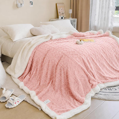 Reversible Sherpa Fleece Soft Blanket for Bed,Soft Pink Throw XL | Double-sided Cozy Blankets,No Shedding or Pilling,Soft Warm Fuzzy Comfort for Bed,Couch,Travel,Pets & Easy Care