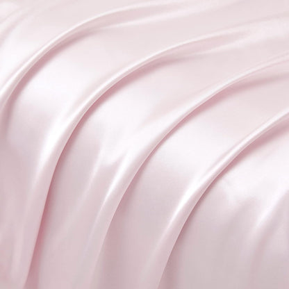 Blush Pink Satin Ruffled Pillow Cases for Hair and Skin,Blush Pink Silk Pillowcases Standard Set of 2 with Envelope Closure Princess Room Decoration