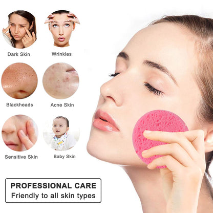 50-Count Compressed Facial Sponges for Daily Face Cleansing, Pink