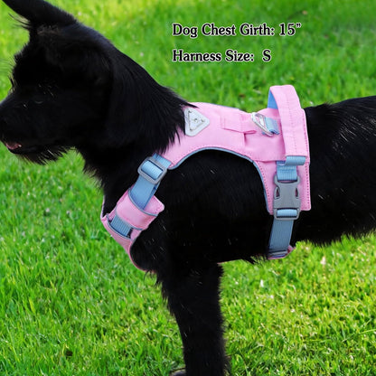 Airtag Lightweight Pink Dog Harness-No Pull with Handle for Small Sized Dog