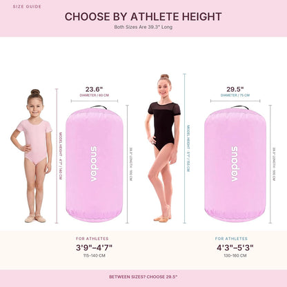 Gymnastics Air Barrel Inflatable Tumbling Roller Mat Back Handspring Trainer Air Roller Tumbler Octagon Barrel Gymnastics Equipment for Tumble Track Cheerleading Yoga Training Durable AntiSlip Double Seal Without Pump