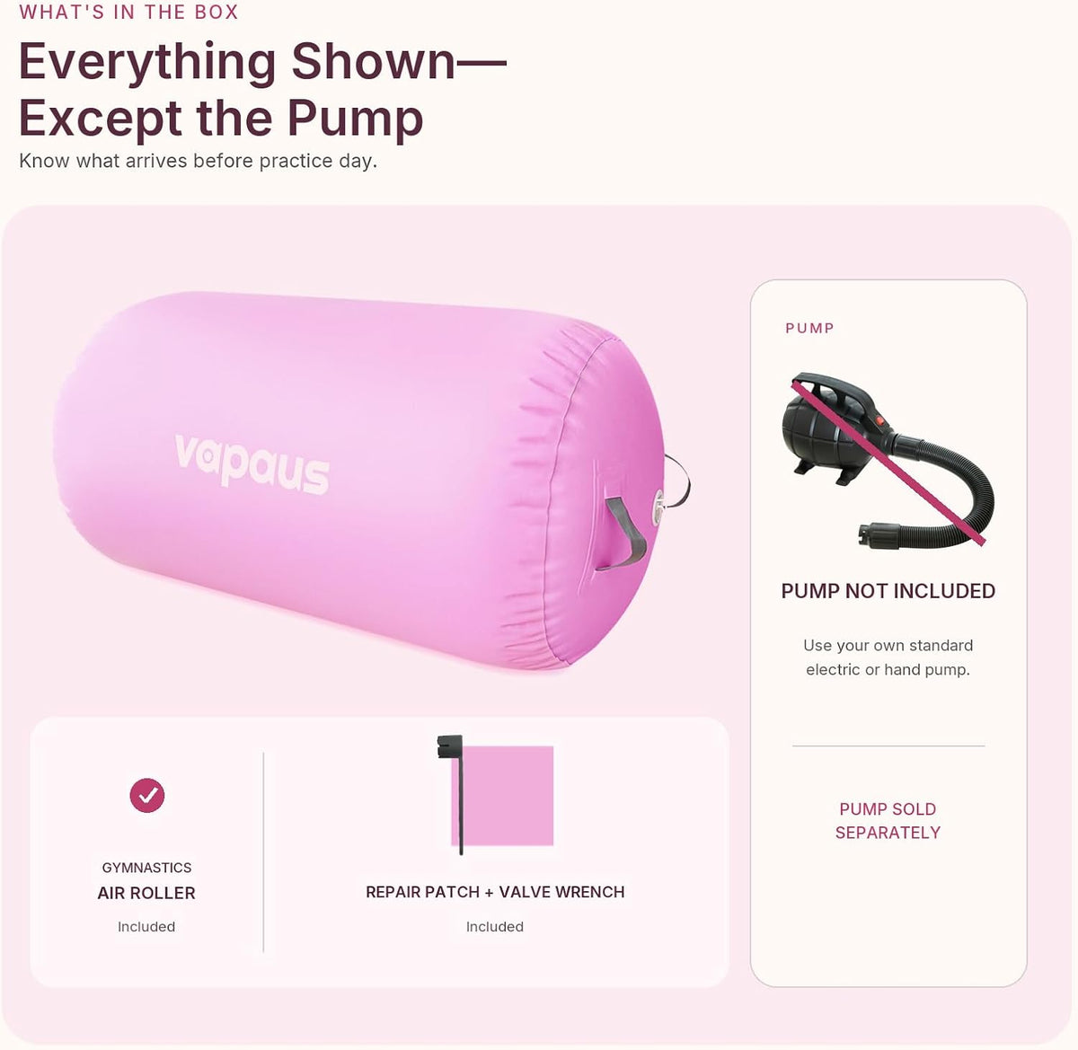 Gymnastics Air Barrel Inflatable Tumbling Roller Mat Back Handspring Trainer Air Roller Tumbler Octagon Barrel Gymnastics Equipment for Tumble Track Cheerleading Yoga Training Durable AntiSlip Double Seal Without Pump