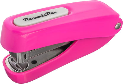 Office Supplies - Aria-Plus Half-Strip Mini Stapler - Durable, Compact, and Colorful Stapler for Office and Travel Use, Compatible with Standard 26/6 Staples, Pink