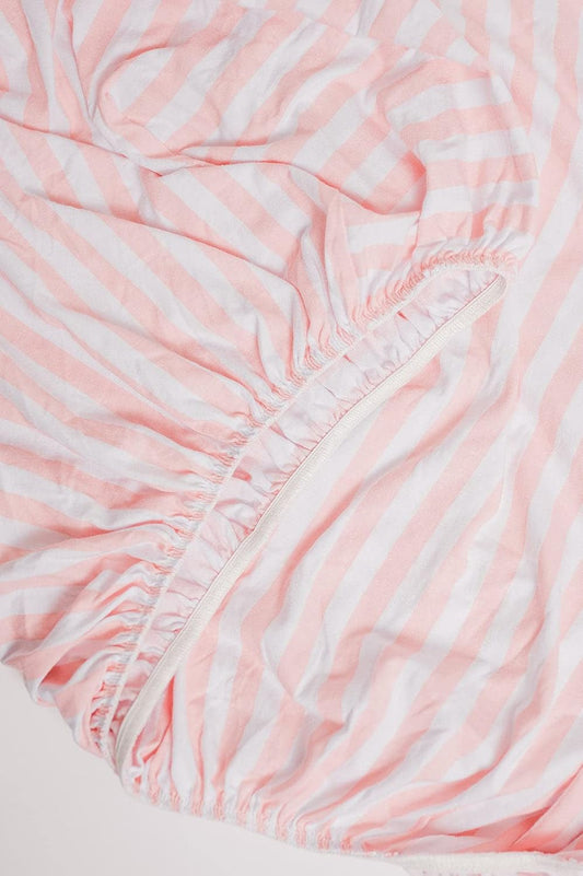 . Pink Fitted Crib Sheet for Baby Mattress - Jersey Knit Cotton for Girl Nursery Bedding - Chevron, Polka Dot, and Stripe Crib/Toddler Sheets (Stripe)