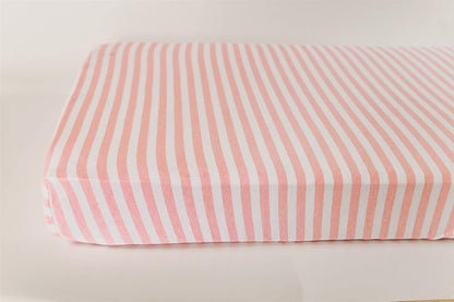 . Pink Fitted Crib Sheet for Baby Mattress - Jersey Knit Cotton for Girl Nursery Bedding - Chevron, Polka Dot, and Stripe Crib/Toddler Sheets (Stripe)