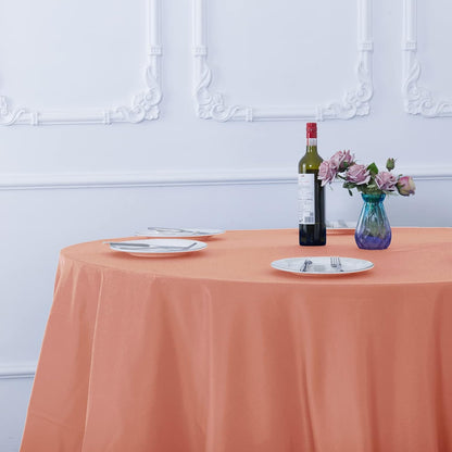 2pack 108 Inch Dusty Pink Round Tablecloth in Washable Polyester Fabric for Wedding/Banquet/Restaurant/Parties