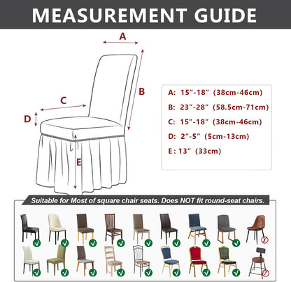 Chair Covers for Dining Room Set of 6 Stretch Chair Slipcovers with Skirt for Kitchen Seat Protectors Wedding Banquet Decor Kids Pets Spandex Fabric Washable (6pcs, Pink)