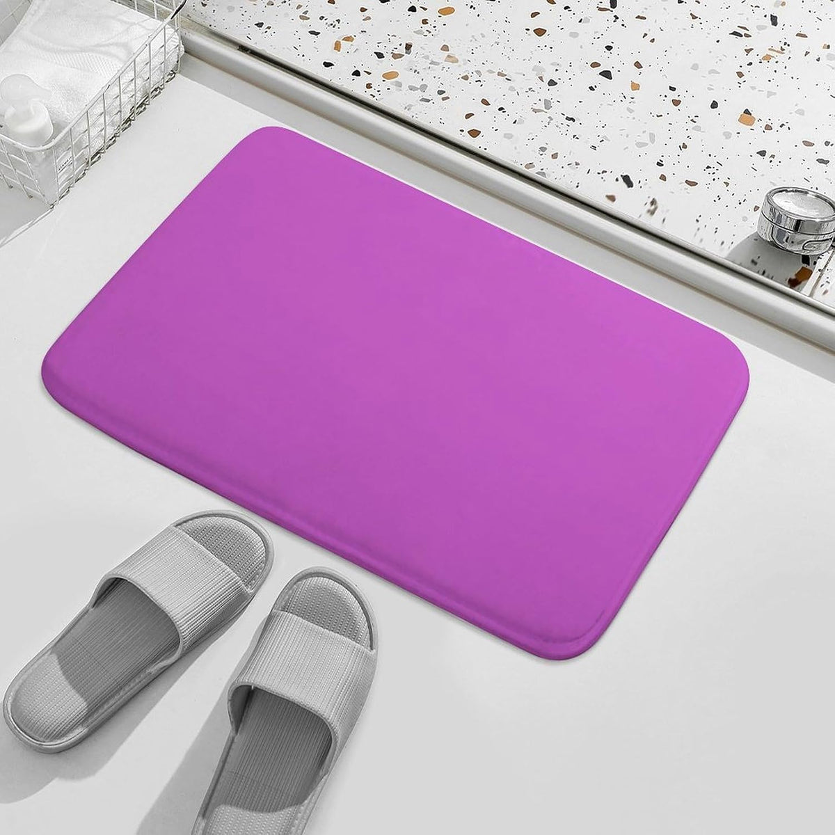 Minimalist Solid Pink Elegant Modern Bath Mat Rug 32x20, Ultra Soft Bathroom Rug, Non Slip and Absorbent Bath Rug Carpet for Bathroom Floor, Tub and Shower