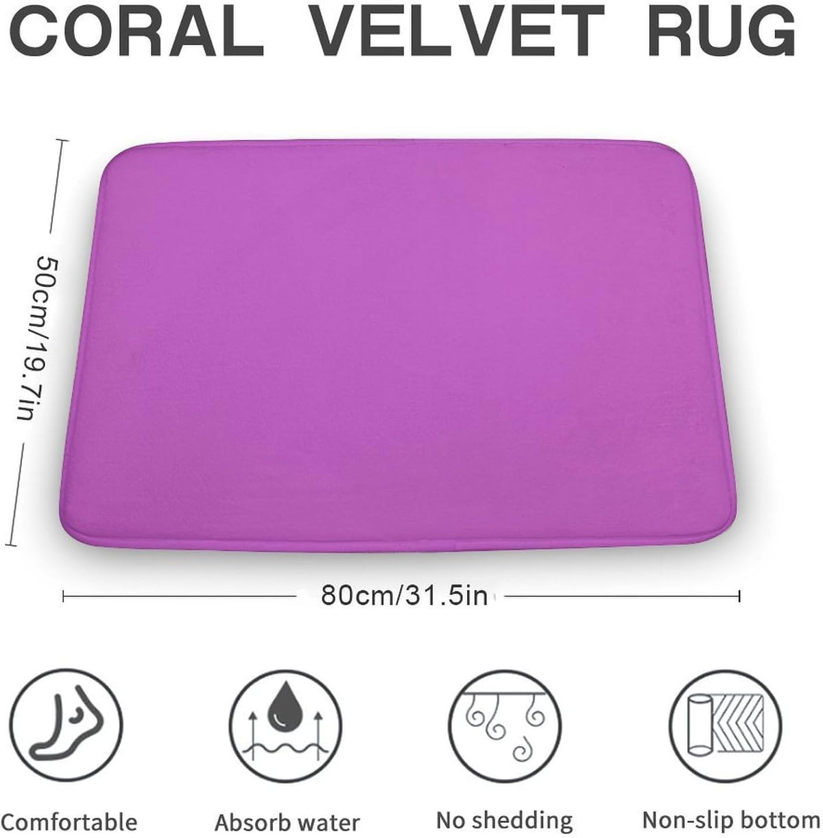 Minimalist Solid Pink Elegant Modern Bath Mat Rug 32x20, Ultra Soft Bathroom Rug, Non Slip and Absorbent Bath Rug Carpet for Bathroom Floor, Tub and Shower