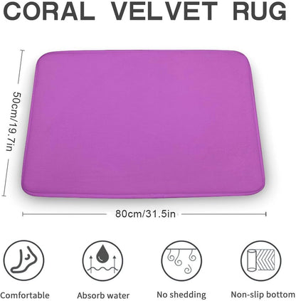 Minimalist Solid Pink Elegant Modern Bath Mat Rug 32x20, Ultra Soft Bathroom Rug, Non Slip and Absorbent Bath Rug Carpet for Bathroom Floor, Tub and Shower