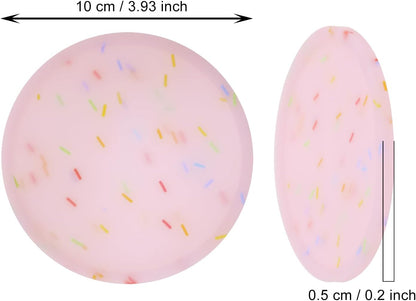 3pcs Luminous Silicone Coaster Bar Coaster Modern Cup Drink Mat Plate Creative Rug Mug Pad for Outdoor Table Cold Hot Drink Coffee Tea Kitchen Decor House Warming Gifts (Candy Pink)