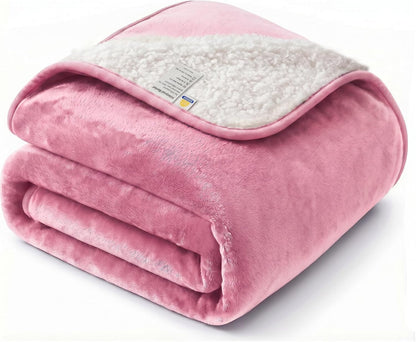 Waterproof Dog Blankets for Small Dogs - Puppy Blanket Washable for Couch Protection, Soft Sherpa Fleece Cat Throw Blanket to Prevent Urine Leaks & Protects Furniture, 25"X 35", Pink