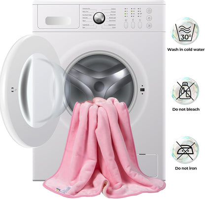 Waterproof Dog Blankets for Small Dogs - Puppy Blanket Washable for Couch Protection, Soft Sherpa Fleece Cat Throw Blanket to Prevent Urine Leaks & Protects Furniture, 25"X 35", Pink