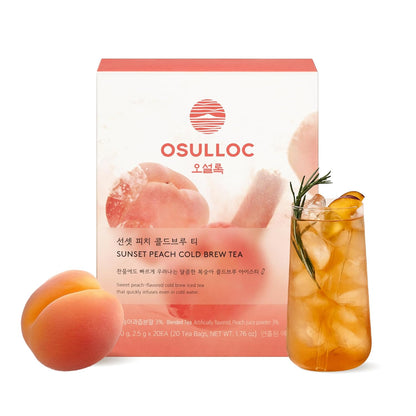 Sunset Peach Cold Brew Tea, Sweet peach flavored iced tea, Hydration Tea Packets (20ea, 1.76oz)
