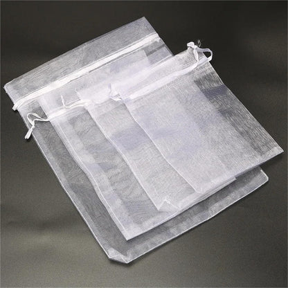 Cookie Packaging Bag 50pcs Chiffon Organza Bags 20x30 25x35 30x40 35x50cm Wedding Birthday Party Candy Chocolate Bags Christmas Gift Box Packing Bags(Peach Pink)