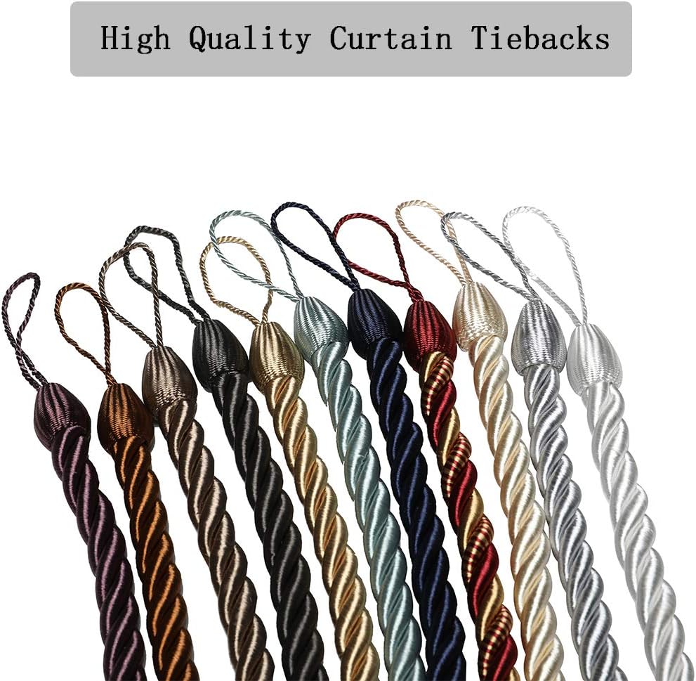 Curtain Tiebacks Ropes Tie-Backs,Handmade Holdbacks(Pink,2P)