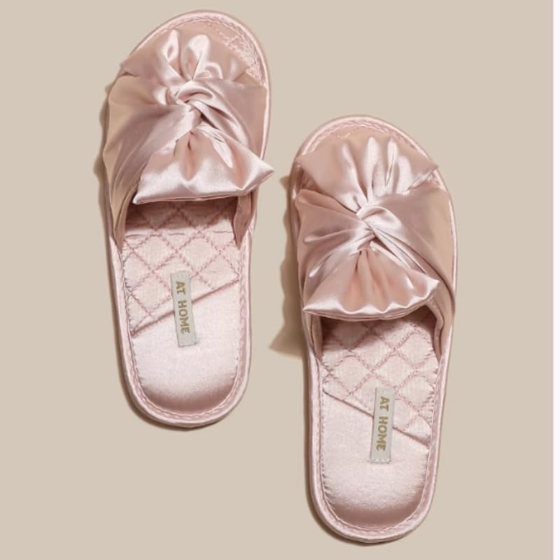 Satin Bride Slippers Bow Slippers for Women Cute Slipper Women Summer Guest Slipper
