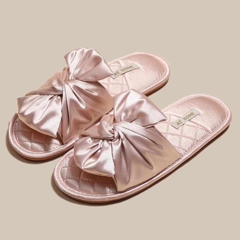Satin Bride Slippers Bow Slippers for Women Cute Slipper Women Summer Guest Slipper