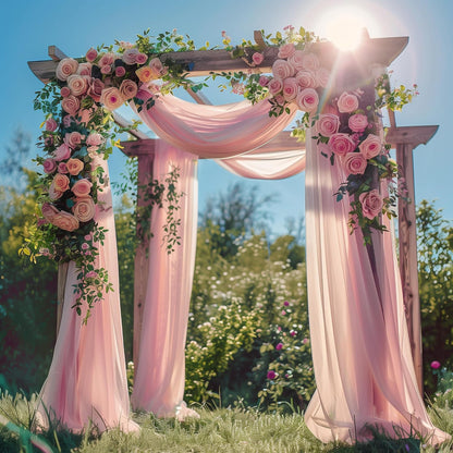 Wedding Arch Draping Fabric 1 Panel Blush Pink Sheer Backdrop Drape